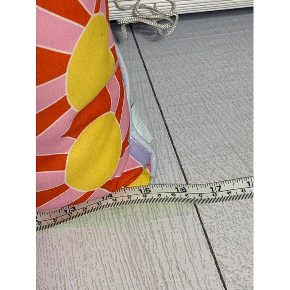 Light Blue Retro Print Decorative Pillow - Picture 4 of 5